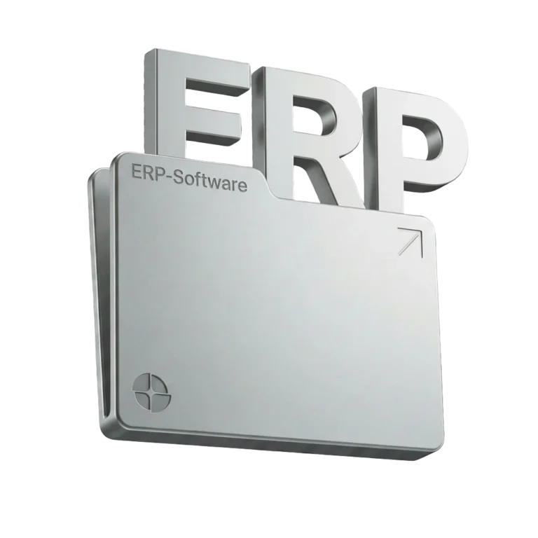 3D-Icon für ERP-Software von Takoma Digital zur Darstellung digitaler Prozesssteuerung und Fertigungsplanung in der Industrie